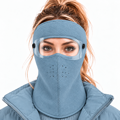 ❄️ Stay Warm Outdoors with a Fleece Mask & Detachable Goggles